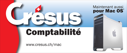 Crésus Comptabilité pour Mac OS; Mac, Mac OS et le logo Mac sont des marques déposées d’Apple Inc.